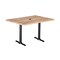 Holland Bar Stool Co Two 36" Tall OD211EB Black Table Bases a 22" a 30"x48" Natural Top Umbrella Hole OD211EB-36BWOD3048NatU - alternate 1